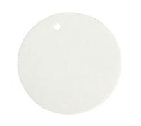 100 pcs/lot étiquettes en papier kraft marron note de bagage ronde cartes d'étiquette de prix vierges faites à la main étiquette de décoration de fête de mariage de Noël-blanc-4 cm