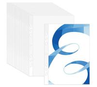 100 Pcs Pochettes Plastiques A5 Perforées | Pochette Plastique A5 Perforée, 90 Microns, Classeur Pochette Transparente Perforées pour Bureau Organisateurs de Documents