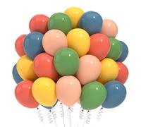 100 Pièce Ballons Colorés,Bleu Vert Rouge Jaune Helium Ballons,Ballon Anniversaire pour Carnaval Baby Shower Mariage Remise Diplôme Décoration Fête