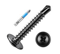 100 Pièce Vis à Tôle inoxydable 410 Tête Large Bombée Cruciforme PH2 4,2 x 25 mm, Vis Polyvalentes, Revêtement en Oxyde Pour Résistance à La Corrosion, Idéales Pour Le Bois, Le Métal Et Le Plastique