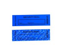 100 Pièces 2,5 x 8,5 cm Bleu Non Transfert Sécurité Void Stickers | Aucun Résidu Laissé, Norme SGS RoHs, Multi-surface, Emballage de Marque Premium, pour Garantie et Preuve, TamperSeals Group