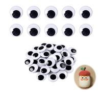 100 pièces 30mm Yeux Mobiles Autocollants，Grands Geux Mobiles Adhésifs en Plastique Ronds Noir Blanc Wiggle Eyes Adhésifs Wiggle Rondes Noir en Plastique pour Accessoires DIY Scrapbooking Arts