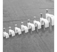 100 pièces 4/5/6/7/8/9/10/12mm pince à ongles circulaire pince de gestion de fil fixation blanche ronde en acier clou tenture murale Clips de câble 5mm