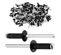 100 Pièces 4,8X16mm Rivets Aveugles à Tête Bombée, Extrémité Ouverte Rivets Pop, Capuchon Aluminium Noyau Fer Rivet Plaque Immatriculation pour Bois Métaux Moto Bateaux Kayaks Meubles