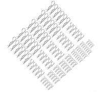 100 pièces Assortiment de goupilles R en acier au carbone galvanisé Clips de sécurité mécaniques pour tracteurs et machines M1 à M2.5 dans boîte de tri