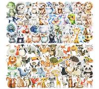 100 Pièces Autocollant Animaux, Stickers Enfants Scrapbooking Autocollant Animaux Gommettes Animaux Jungle pour Ordinateurs Portables, Skateboards Bagages Bouteille Enveloppes