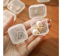 100 pièces Boîte de rangement carrée transparente portable pour bijoux, organisateur multifonction pour boucles d'oreilles, pendentifs, étui anti-poussière, présentoir pour bijoux, décoration de chamb