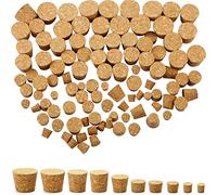 100 Pièces Bouchons Coniques en Liège en Bois Bouchon de Bouteille de Vin en Liège Bouchons de Rechange Bouchons pour Bouteille de Bière de Vin, 10 Tailles