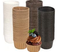 100 pièces Caissettes à cupcakes de couleur café pour Halloween, mini caissettes à pâtisserie en papier, caissettes à muffins jetables, caissettes à gâteau en papier, DIY pâtisserie, mariage, annivers