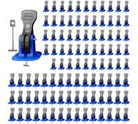 100 Pièces cale nivellement carrelage, kit de système de nivellement de carrelage, croisillon carrelage autonivelant 2mm, avec 100 Aiguilles en Acier Rechange, pour Pose de Carrelage Sol et Mur
