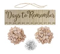 100 Pièces Calendrier en Bois Suspendu Rond et Cœur, Marron | Bricolage Léger, Usage Café et Noël, Panneau Décoratif, Style Artisanal, Finition Marron