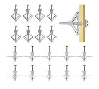 100 Pieces Cheville Brique Creuse Cheville Parpaing Creux Forme D'Avion, Forme Papillon, Avec Vis, Pour Plaques Plâtre, Panneaux Fibres Gypse, Béton, Briques, Murs Creux