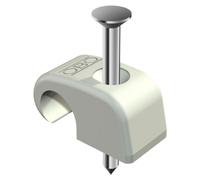 100 pièces Clip adhésif avec clou, gris clair, 2x35 mm, pour câble Ø 7-12 mm, UE 100 pièces 2228734