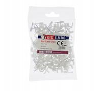 100 pièces - Clips de Câble Rond Ø 7 mm - Attaches Câbles Mural Avec Clous - Clips de Range Fixation - Support de Fil Organisateur Câble Haute Tension - Blanc - Horoz Electric
