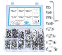 100 Pièces Colliers de Serrage Réglables 8-44 mm, Collier de Serrage Tuyau Ajustable en Acier Inoxydable avec Tournevis, pour Conduite Eau, Conduite de Voiture, de Gaz
