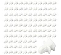 100 Pièces Crochet Rideau Rail, 17×11×11 mm, Convient pour Les Fenêtres, Les Portes, Les Portes de Douche, Les Camping-Cars et Les Caravanes. Blanc.