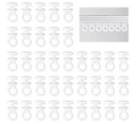 100 Pièces Crochet Rideau Rail Glisseurs Blanc Plastique Roulettes à Rideaux Blanc Tringle à Rideau Coulissant Crochet Forte