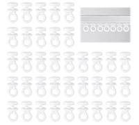 100 Pièces Crochet Rideau Rail Glisseurs pour Rail à Rideaux Plastique roulettes à Rideaux Blanc Tringle à Rideau Coulissant Croc