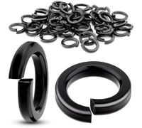 100 pièces de rondelles élastiques spirales noires, taille M4, en acier inoxydable A2/V2A