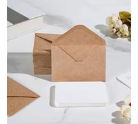100 pièces d'enveloppes et de cartes de vœux vintage créatives, cartes vierges, parfaites pour les vœux d'anniversaire manuscrits, les cartes de remerciement et les lettres. Convient également pour le