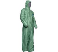 100 pièces DuPont Tyvek 500 Xpert | Vêtement de Protection Chimique, à Capuche, Catégorie III, Type 5-B et 6-B | Robuste et Légère | Vert | Taille L