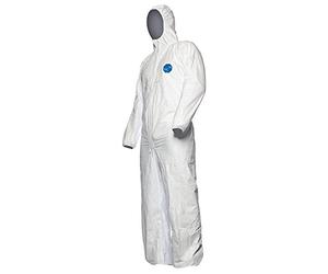 100 pièces DuPont Tyvek 500 Xpert | Vêtement de Protection Chimique, à Capuche, Catégorie III, Type 5-B et 6-B | Robuste et Légère | Blanc | Taille XL