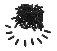 100 pièces Embouts de Protection en Vinyle Souple Noir 1,5x0,3x0,3cm | Capuchon Rond, Finition Lisse, Ajustement Antidérapant, pour Tiges, Clous et Ateliers