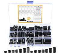 100 Pièces Entretoise Plastique M6 M8, Rondelles Rondes en Nylon, Rondelles d'espacement Rondes, Rondelle Isolantes non Filetées Assortiment pour Vis Circuits Imprimés(Noir)