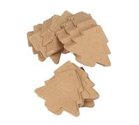 100 Pièces Étiquette Papier Kraft Festonnée Noël, 5,5cm | Carton Rigide Khaki, Corde Brune Incluse, Style Shabby Chic, pour Cupcakes et Cartes Scolaires