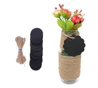 100 Pièces Étiquettes Kraft Rondes 5cm avec Ficelle de Chanvre | Papier et Chanvre, Trous Prépercés, Vierges Recto Verso, pour Prix, Cartes D’élèves et Bricolage