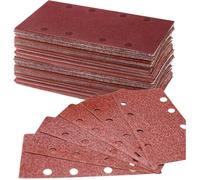 100 Pièces Feuilles Abrasives 93 X 185 Mm Avec 8 Trous, Papier Abrasif Rectangulaire Pour Ponceuse Vibrante, Bois, Métal Et Peintu