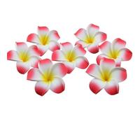 100 Pièces Fleur Hawaïenne Hawaii Fleur de Frangipanier Plumeria Mousse Pour Plage Mariage Décoration Rouge M2771