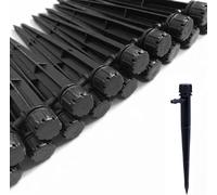 100 Pièces Goutteur Irrigation Réglable, 360 Degrés 8-Trou Micro Asperseur Goutte à Goutte avec Connecteur Barbelé & Piquet de Support pour Tube 4/7 mm, Goutteur d'irrigation Insertion, Noir