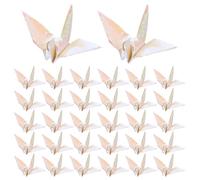 100 Pièces Grues en Papier Prépliées, Décoration Élégante pour Mariage | Finition Blanc Perlé, Papier, pour Centres de Table, Boîtes Présents et Déco Suspendue