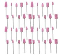 100 Pièces Kit de Meules Coniques en Corindon Rouge, Ponçage Fin | Outil Rotatif, Travail de Précision, Compatible Plupart des Meuleuses Électriques et Accessoires