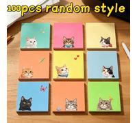 100 pièces Notes adhésives de couleur macaron en forme de chat, blocs-notes d'index vibrants, style doux et mignon. Faciles à utiliser, efficaces pour la prise de notes et l'organisation, parfaits pou