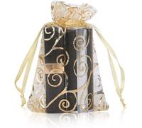 100 pièces Organza Sacs cadeaux Sacs à bijoux Sacs à bonbons Emballage élégant et coloré pour la fête Cadeaux de mariage Stockage de nourriture Petits articles Accessoires-13x18cm Or