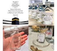 100 pièces personnalisé un cadeau de Zam Zam autocollant bouteille d'eau étiquette faveurs de mariage Hajj Umrah Mubarak Nikkah adhésif invité cadeau baptême 100pcs