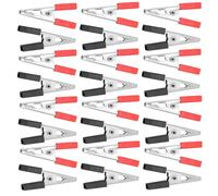 100 Pièces Pince Crocodile Métallique Nickelée, Compacte | Double Gaine Pvc, Format Portable, Adaptée aux Projets DIY et Professionnels, Connexion de Circuit