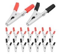 100 Pièces Pinces Crocodiles Métalliques Isolées | PVC et Fer Galvanisé, Finition Galvanisée, pour Leads de Composants, Dépannage Prototype et Projets Stem