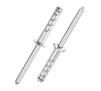 100 Pièces Rivets Aveugles Double Tambour, Tête Bombée Alu Rivets Pop | Âme Acier Inox 304 Extrémité Ouverte Rivet Plaque Immatriculation pour Métal Bois Meubles Auto Moto Marines(4.8X22mm)
