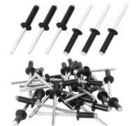 100 Pièces Rivets Aveugles en Aluminium à Large Aile Rivet Pop Rivets Plaque Immatriculation Noir pour Pince a Rivet Rive Aucuneary