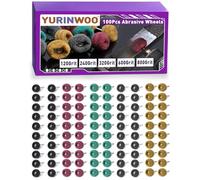 100 pièces roues de ponçage abrasives pour Dremel, kit de polissage épaissi tige de 3,2 mm pour accessoires d'outils rotatifs, ensemble de roues de polissage pour métal rouille bois verre montre