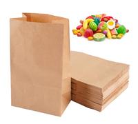100 Pièces Sac en Papier Kraft, 21 x 12 x 7 cm Sacs en Papier Marron, Surface hydrofuge et oléofuge, pour Fêtes d'Anniversaire, Mariages, Festivals, Magasins d'Alimentation, Cafés, Sandwich, Pain
