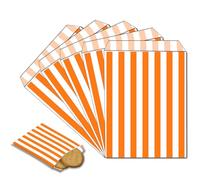 100 Pièces Sacs à Bonbons Halloween Petits Sachets Plats Orange, 13x18cm Sacs à Sandwichs Mini Sacs en Papier Kraft pour Cadeaux d'invités, Bijoux,Cartes de Noël Anniversaire Mariage,Pièces de Monnaie