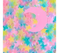 100 pièces Stickers muraux phosphorescents motif lune et étoile, décalcomanies murales en PVC moderne pour la décoration murale de la maison, stickers, décalcomanies murales, décalcomanies en vinyle p