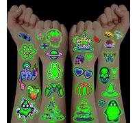 100+ Pièces Tatouage Enfant Neon, Gommettes Autocollantes Enfant 3-12 Ans Tatouage Ephemere Sac Cadeau Anniversaire Enfants Invites Pinata Anniversaire Garcon Fille Jouet Enfants 3-12 Ans Stickers
