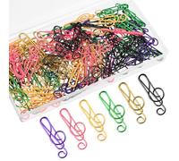 100 Pièces Trombones de Note Musicale Colorés | Lot Compact, Couleur Aléatoire pour Étudiants et Garçon et Filles, PET et Fer Décoration Polyvalente pour Notes et Photos