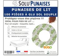 100 Pièges Punaises de lit à glu pour Pied de lit - Sol Souple - The BUGO