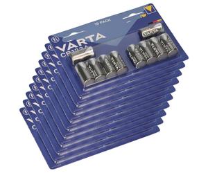 100 piles au lithium VARTA CR123A, 3V, 1480 mAh – CR17345 – Emballage en blisters